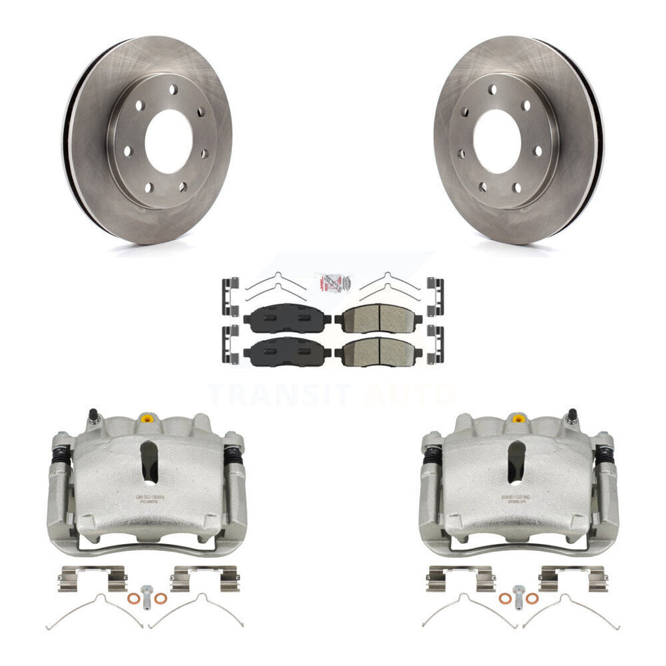 Front Disc Brake Caliper Rotors And Semi-Metallic Pads Kit For 2004 Ford F-150 4WD With 7 Lug Wheels 11th Digit Of Vin Is C KC8-100128N