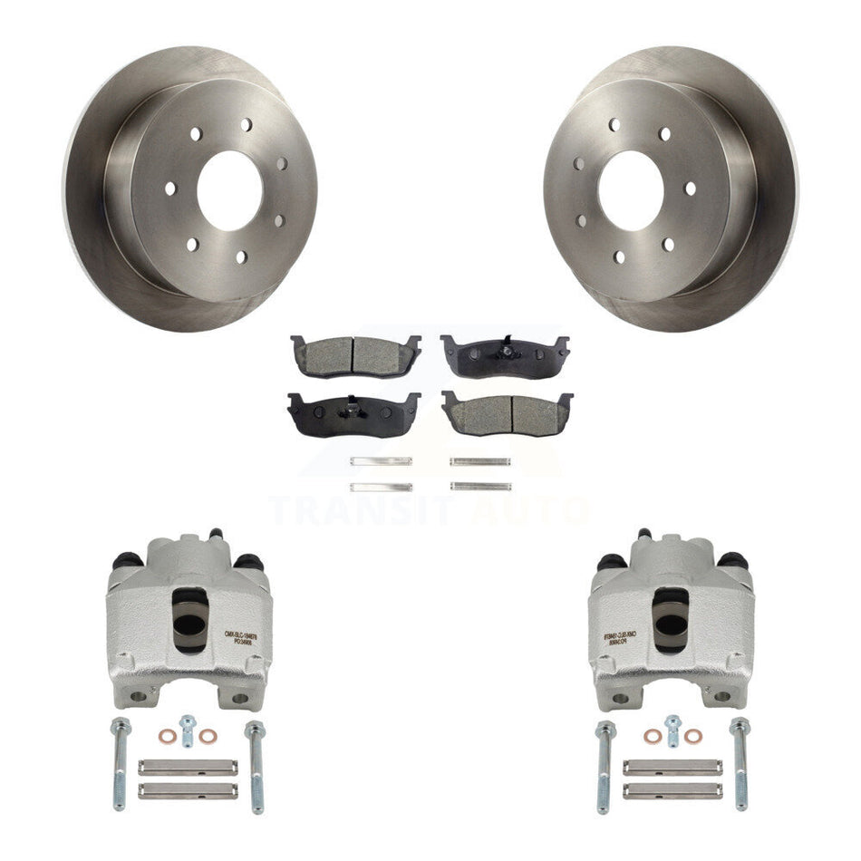 Rear Disc Brake Caliper Rotors And Ceramic Pads Kit For Ford F-250 HD KC8-100128T