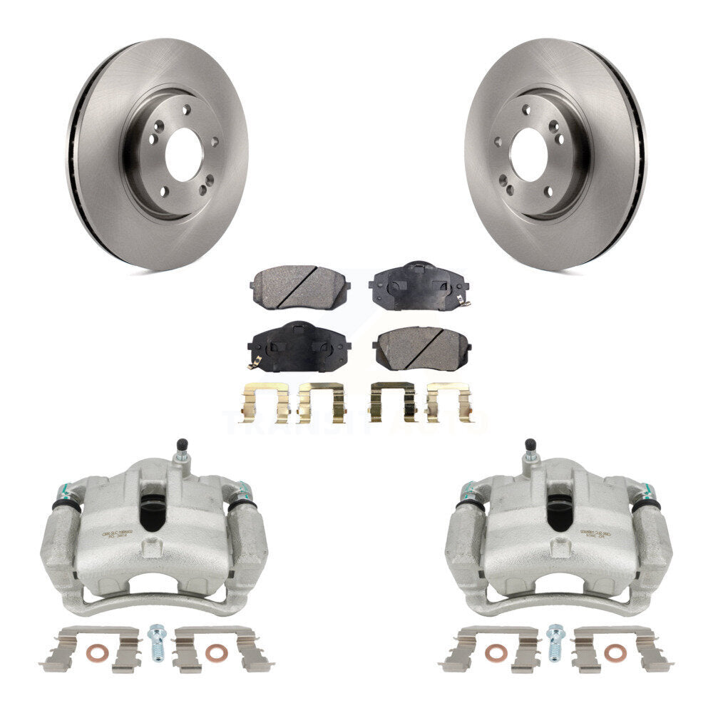 Front Disc Brake Caliper Rotors And Semi-Metallic Pads Kit For Hyundai Tucson Kia Sportage KC8-100130P by Transit Auto