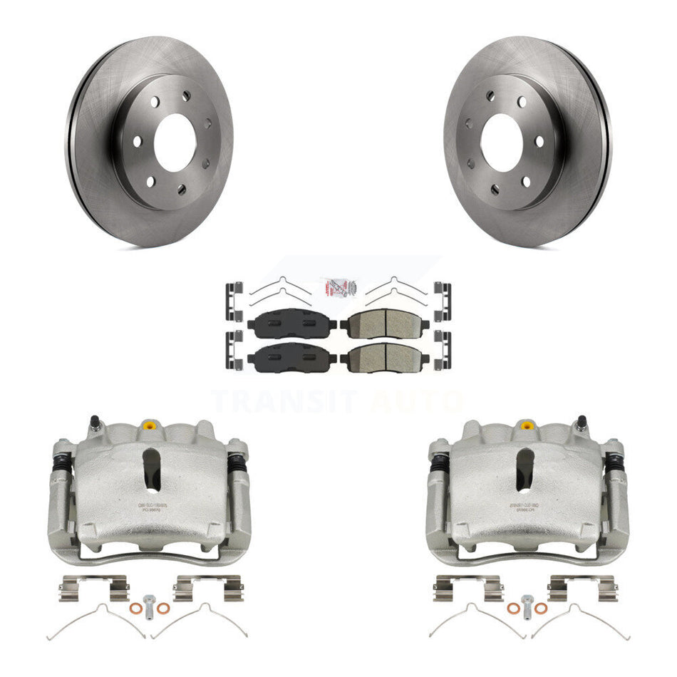 Front Disc Brake Caliper Rotors And Semi-Metallic Pads Kit For Ford F-150 Lincoln Mark LT 4WD KC8-100131N