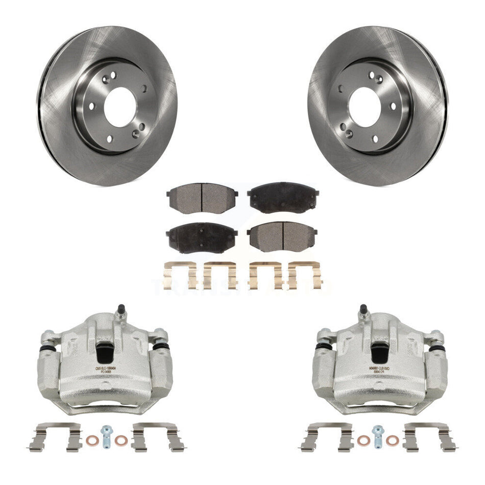 Front Disc Brake Caliper Rotor Semi-Metallic Pad Kit For Hyundai Tucson Kia Sportage FWD KC8-100131P