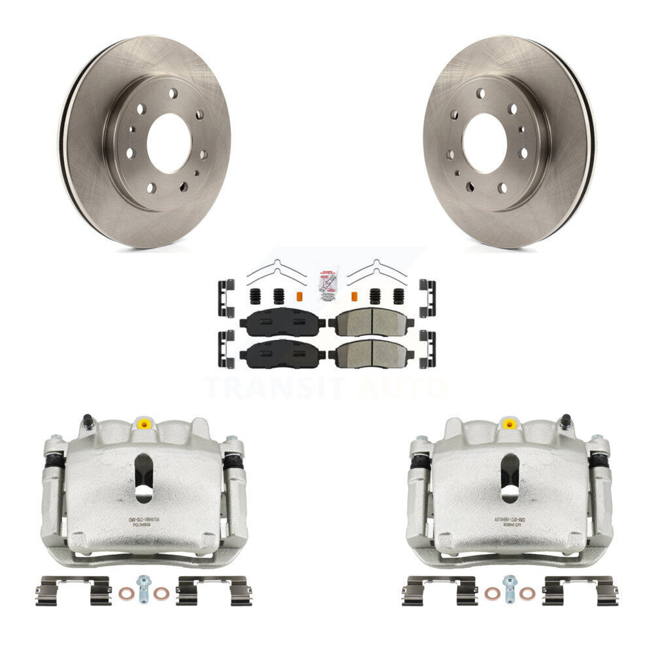 Front Brake Caliper Rotors & Semi-Metallic Pad Kit For 2009 Ford F-150 With 7 Lug Wheels KC8-100133N