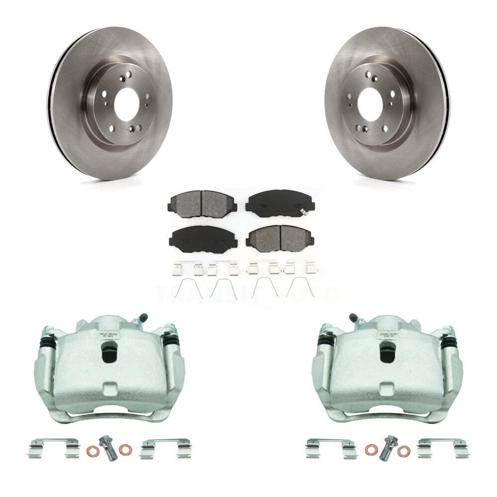 Front Disc Brake Caliper Rotors And Semi-Metallic Pads Kit For 2012-2016 Honda CR-V FWD KC8-100133S