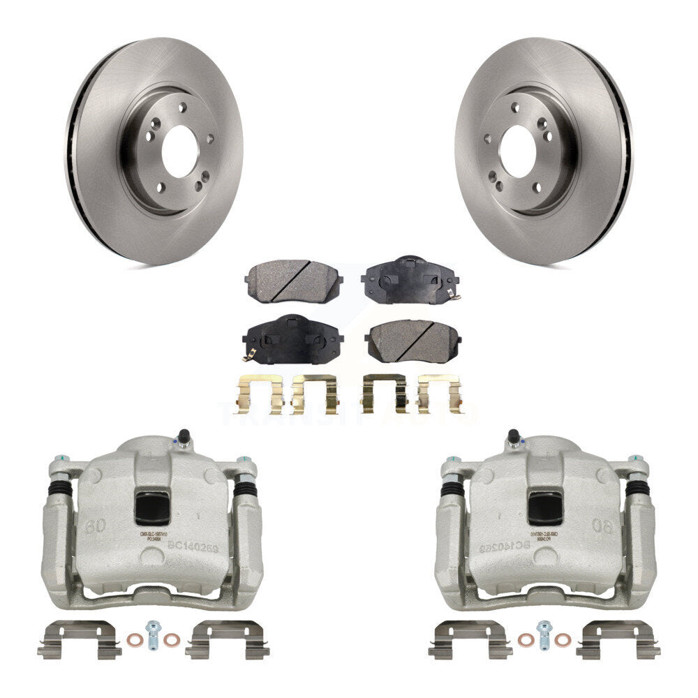 Front Brake Caliper Rotor Semi-Metallic Pad Kit For 2016 Kia Sportage 2.4L From 12 10 15 KC8-100134P