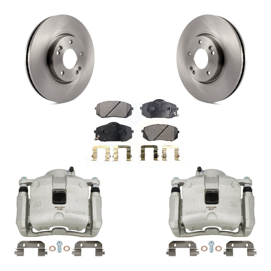 Front Brake Caliper Rotor Semi-Metallic Pad Kit For 2016 Kia Sportage 2.4L From 12 10 15 KC8-100134P