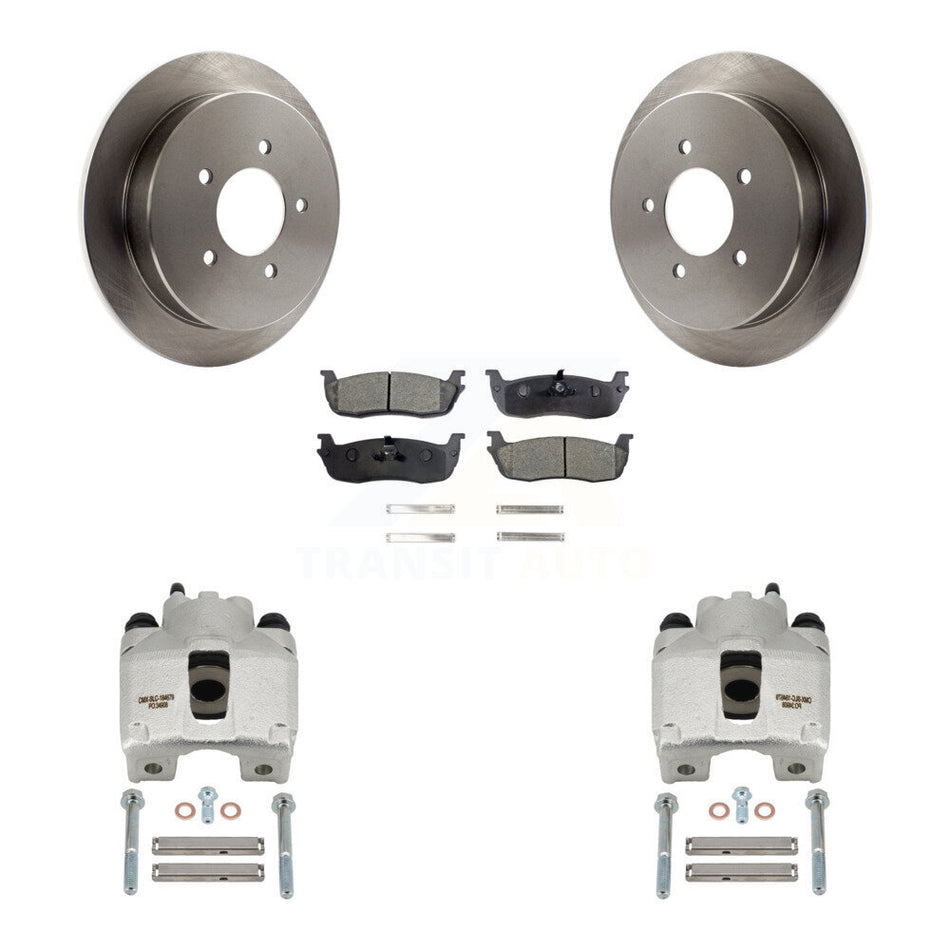 Rear Disc Brake Caliper Rotors And Ceramic Pads Kit For 1997-1998 Ford F-150 Expedition KC8-100134T