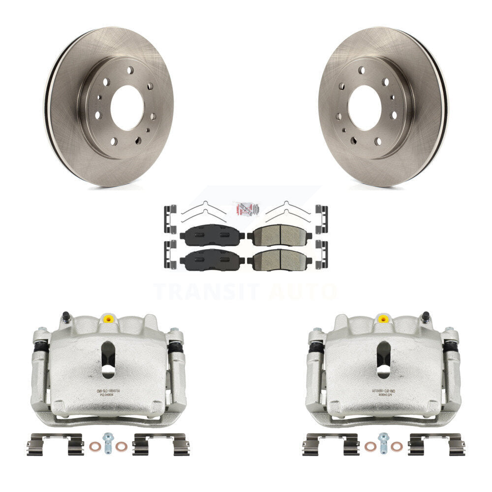 Front Brake Caliper Rotors & Semi-Metallic Pad Kit For 2009 Ford F-150 With 7 Lug Wheels KC8-100135N