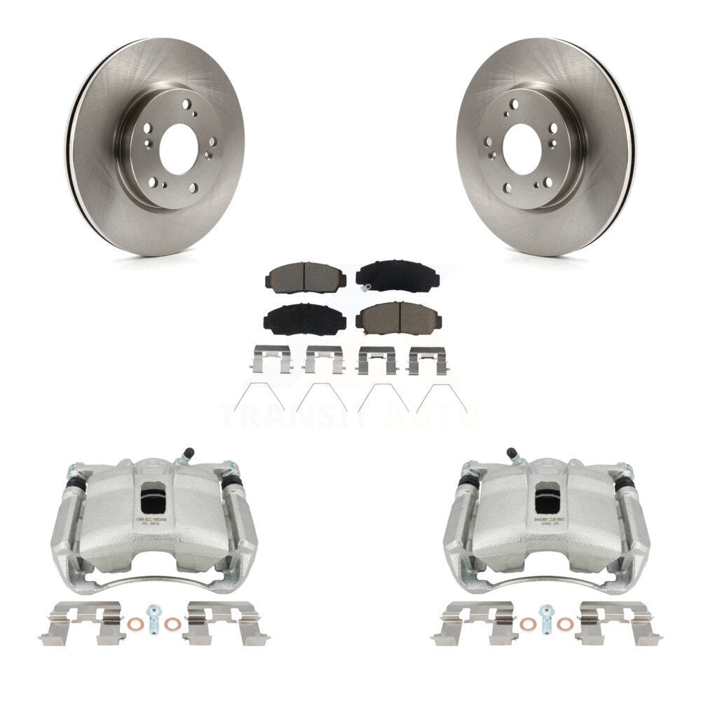 Front Disc Brake Caliper Rotors And Ceramic Pads Kit For Honda Civic KC8-100137C by Transit Auto