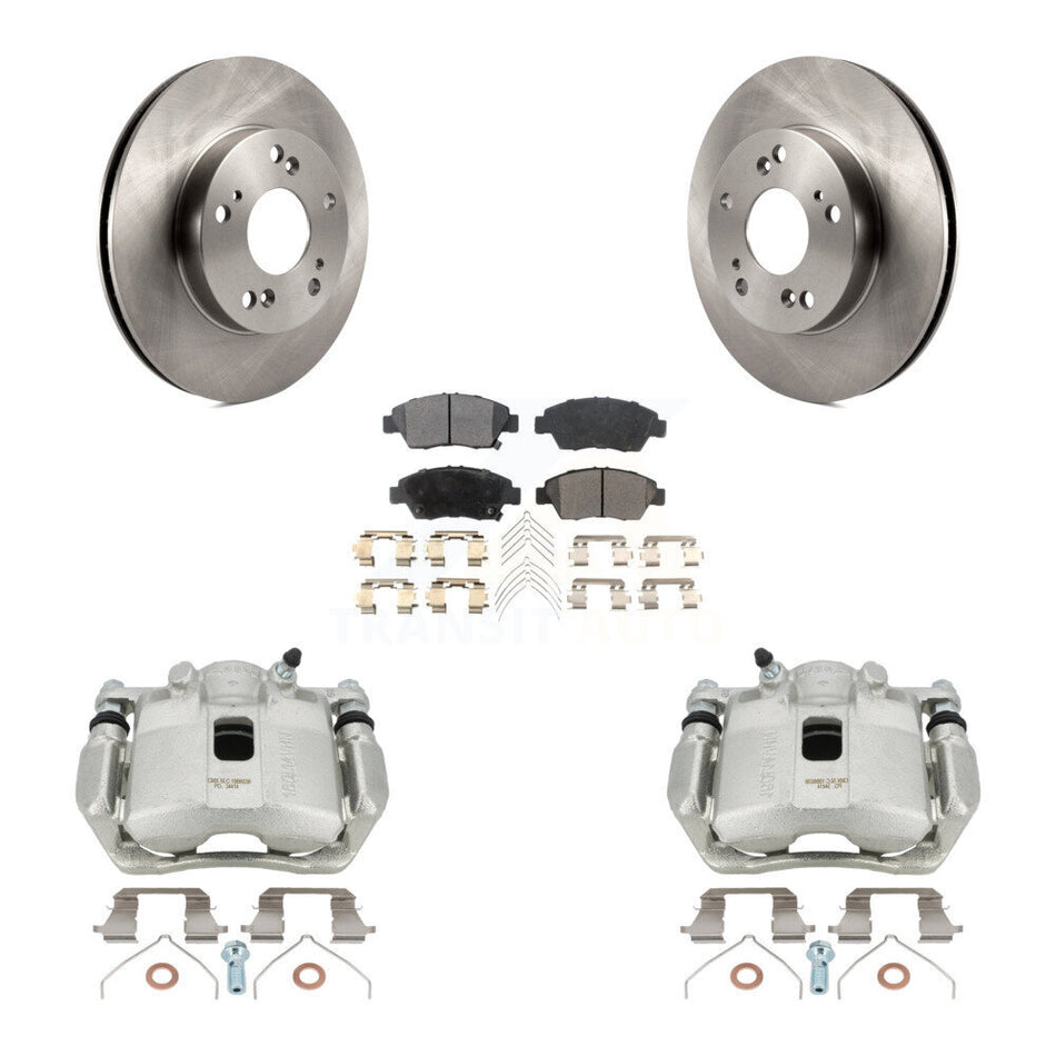 Front Disc Brake Caliper Rotors And Semi-Metallic Pads Kit For Honda Civic Acura ILX KC8-100138P