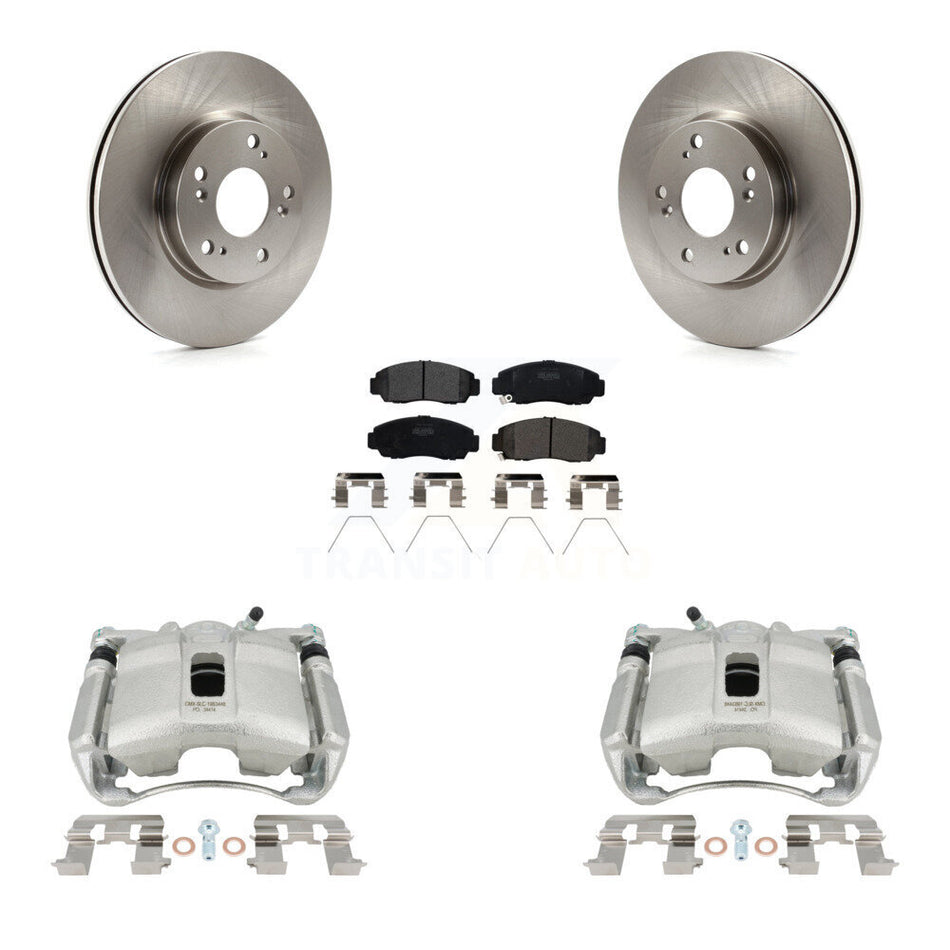 Front Disc Brake Caliper Rotors And Semi-Metallic Pads Kit For Honda Civic KC8-100139P by Transit Auto