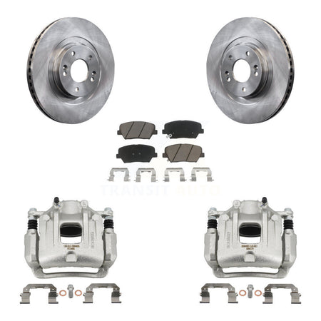 Front Disc Brake Caliper Rotors & Ceramic Pad Kit For Hyundai Santa Fe Sport Kia Sorento KC8-100140C