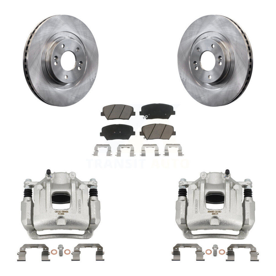 Front Disc Brake Caliper Rotors & Ceramic Pad Kit For Hyundai Santa Fe Sport Kia Sorento KC8-100140C