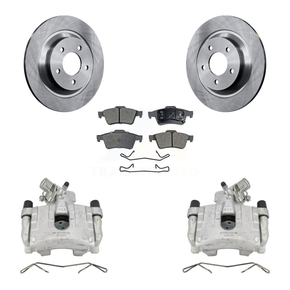 Rear Disc Brake Caliper Rotors And Ceramic Pads Kit For 2006 Mazda 5 To 02 06 KC8-100140T by Transit Auto