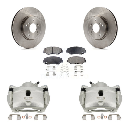 Front Disc Brake Caliper Rotors And Semi-Metallic Pads Kit For Honda Civic KC8-100141P