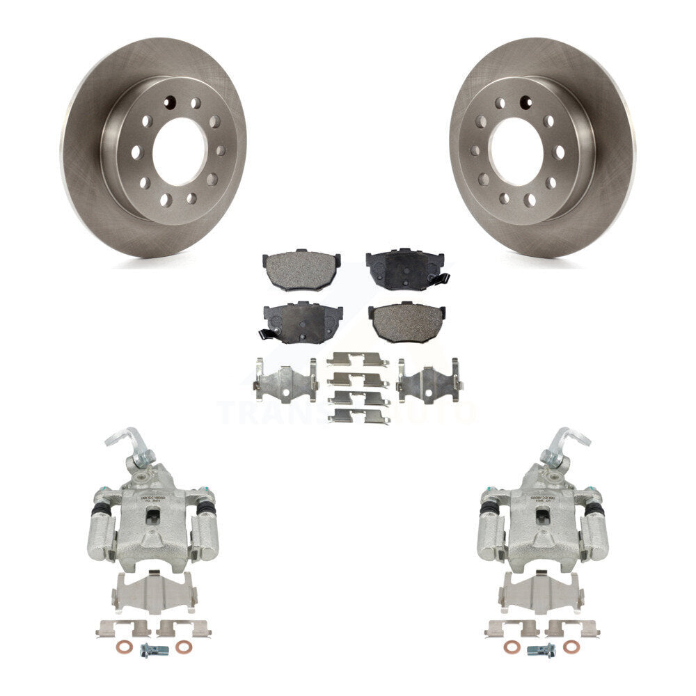 Rear Disc Brake Caliper Rotors And Ceramic Pads Kit For Hyundai Tiburon KC8-100141T by Transit Auto