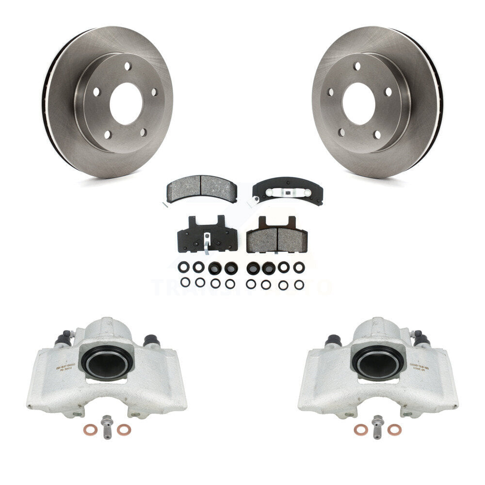 Front Disc Brake Caliper Rotors And Semi-Metallic Pads Kit For 1994-1999 Dodge Ram 1500 4WD KC8-100143S by Transit Auto