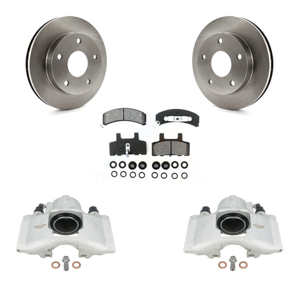 Front Disc Brake Caliper Rotors And Semi-Metallic Pads Kit For 1994-1999 Dodge Ram 1500 4WD KC8-100143S