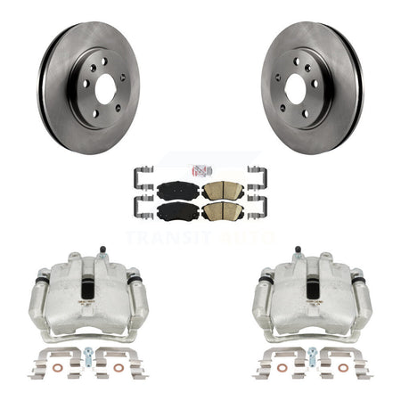 Front Disc Brake Caliper Rotors And Ceramic Pads Kit For 2011 Buick Regal 2.0L With Solid Rear KC8-100146N by Transit Auto