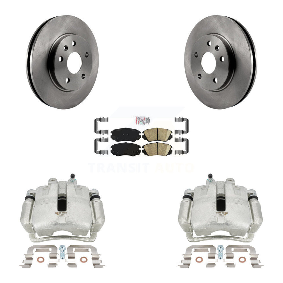 Front Disc Brake Caliper Rotors And Ceramic Pads Kit For 2011 Buick Regal 2.0L With Solid Rear KC8-100146N