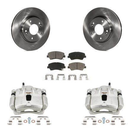 Front Disc Brake Caliper Rotors And Ceramic Pads Kit For 2011-2012 Hyundai Elantra 1.8L KC8-100148C