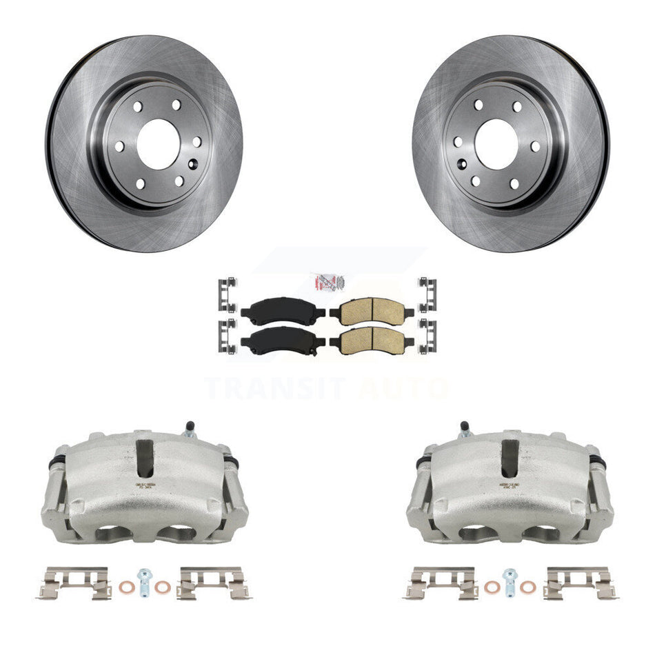 Front Brake Caliper Rotors Ceramic Pad Kit For GMC Acadia Buick Enclave Chevrolet Saturn KC8-100148N