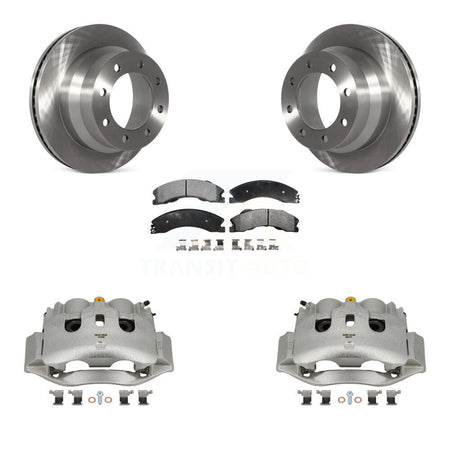 Rear Disc Brake Caliper Rotor Ceramic Pad Kit For GMC Savana 3500 Chevrolet Express 4500 KC8-100148T