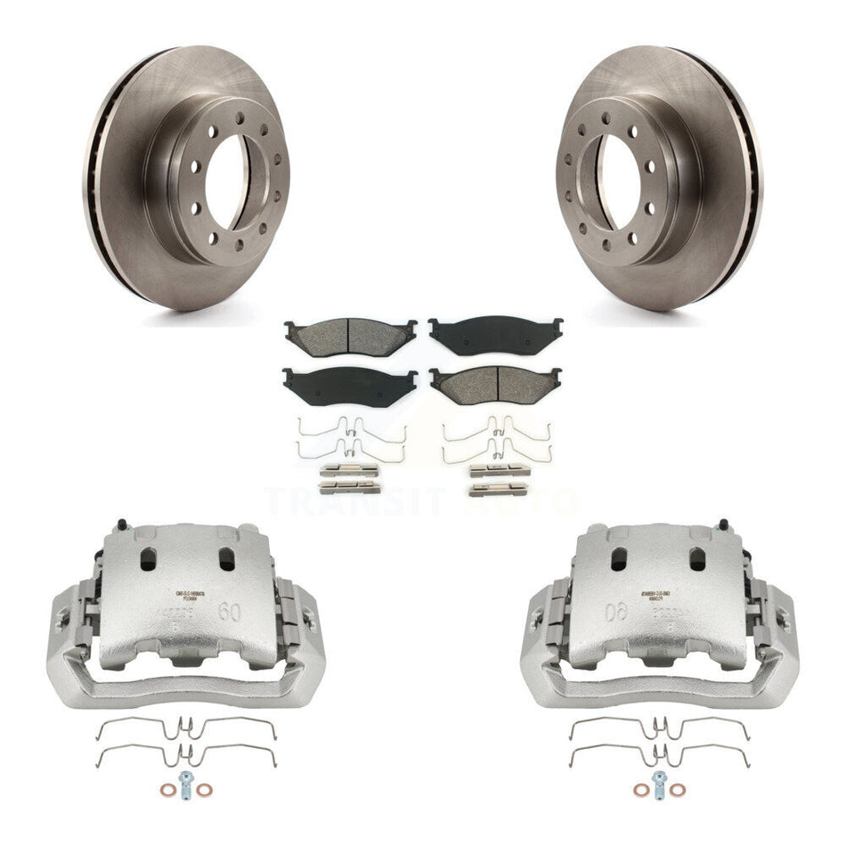Front Brake Caliper Rotors & Semi-Metallic Pad Kit For Ford F-450 Super Duty F-550 CF500 KC8-100149S