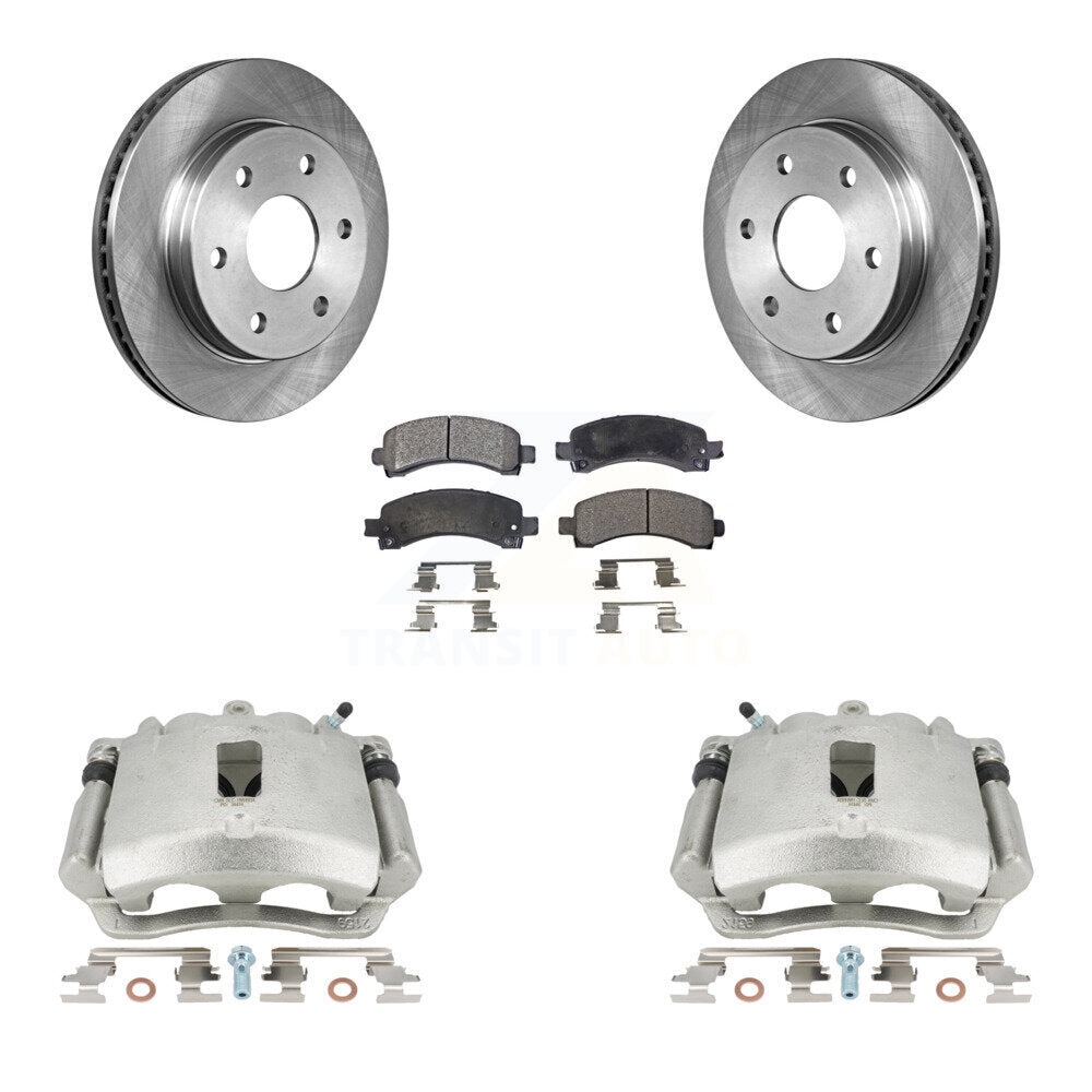 Rear Disc Brake Caliper Rotors And Ceramic Pads Kit For Chevrolet Express 2500 3500 GMC Savana KC8-100149T by Transit Auto