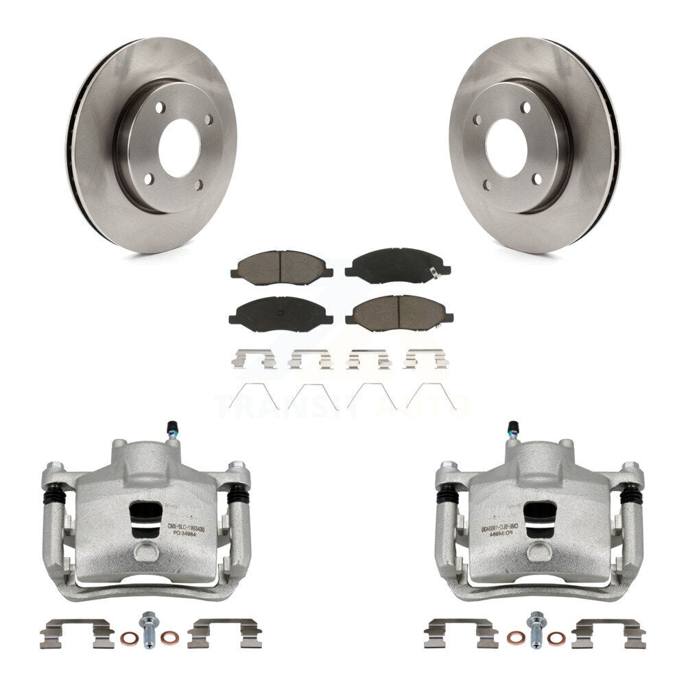 Front Disc Brake Caliper Rotors And Ceramic Pads Kit For 2009-2011 Nissan Versa 1.6L KC8-100150C