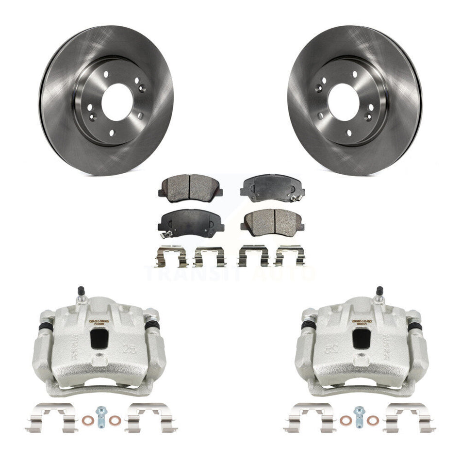 Front Disc Brake Caliper Rotors Semi-Metallic Pad Kit For 2011-2012 Hyundai Elantra 1.8L KC8-100150P