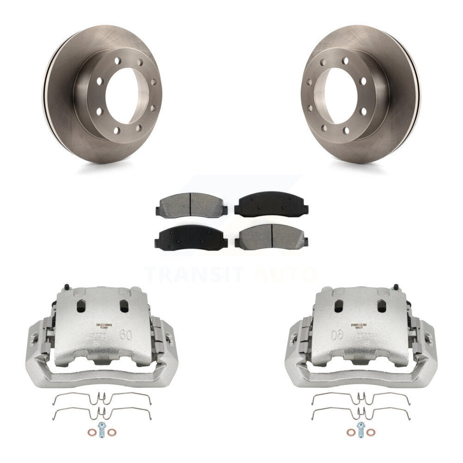 Front Disc Brake Caliper Rotors And Semi-Metallic Pads Kit For Ford F-450 Super Duty KC8-100151S
