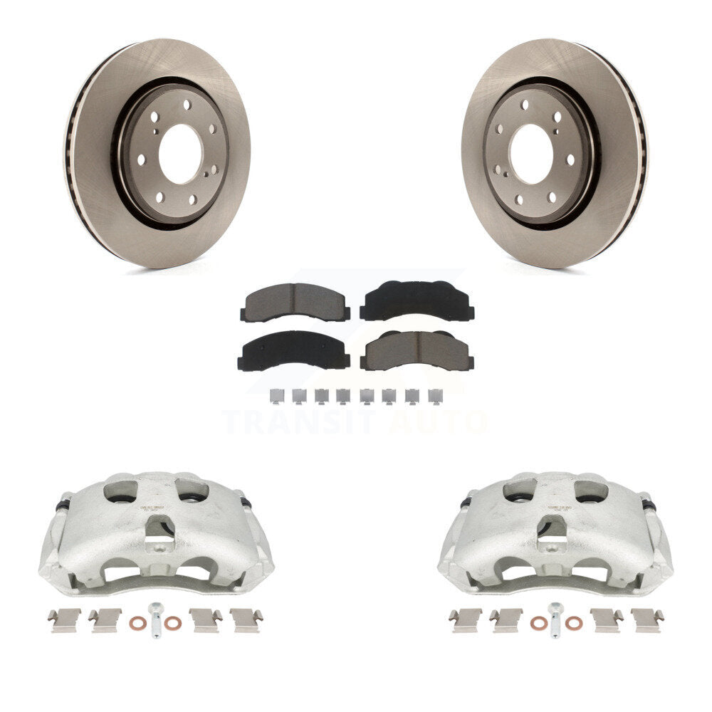 Front Disc Brake Caliper Rotors And Ceramic Pads Kit For 2010-2011 Ford F-150 With 7 Lug Wheels KC8-100153C by Transit Auto