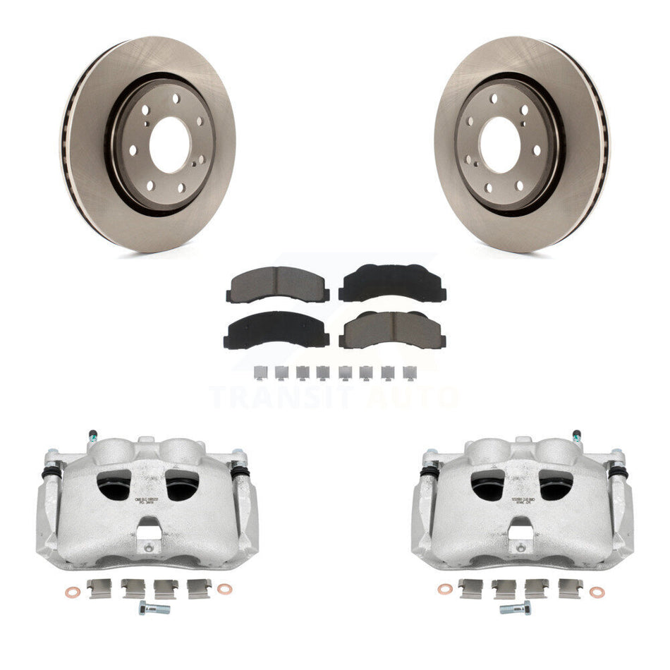 Front Disc Brake Caliper Rotors And Ceramic Pads Kit For 2010-2011 Ford F-150 With 7 Lug Wheels KC8-100153C