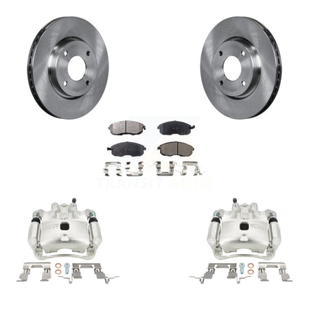 Front Disc Brake Caliper Rotors And Semi-Metallic Pads Kit For Nissan Versa Cube KC8-100153P
