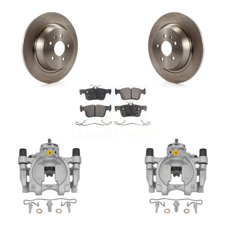 Rear Brake Caliper Rotor Ceramic Pad Kit For 17 Lincoln Continental With 14mm Wheel Lugs KC8-100154T