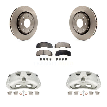 Front Disc Brake Caliper Rotors And Semi-Metallic Pads Kit For 2010-2011 Ford F-150 With 7 Lug Wheels KC8-100155P by Transit Auto