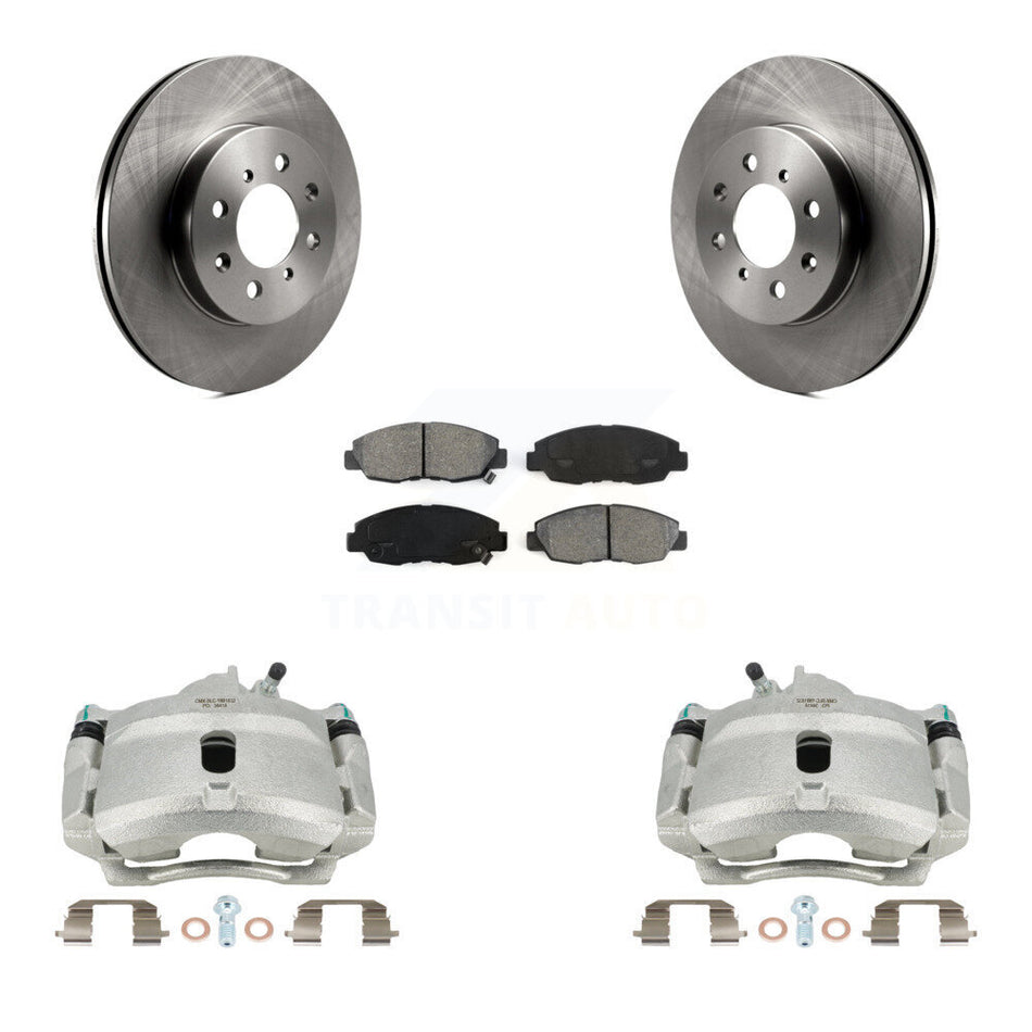 Front Disc Brake Caliper Rotors And Semi-Metallic Pads Kit For Honda Civic Insight Acura EL KC8-100155S by Transit Auto