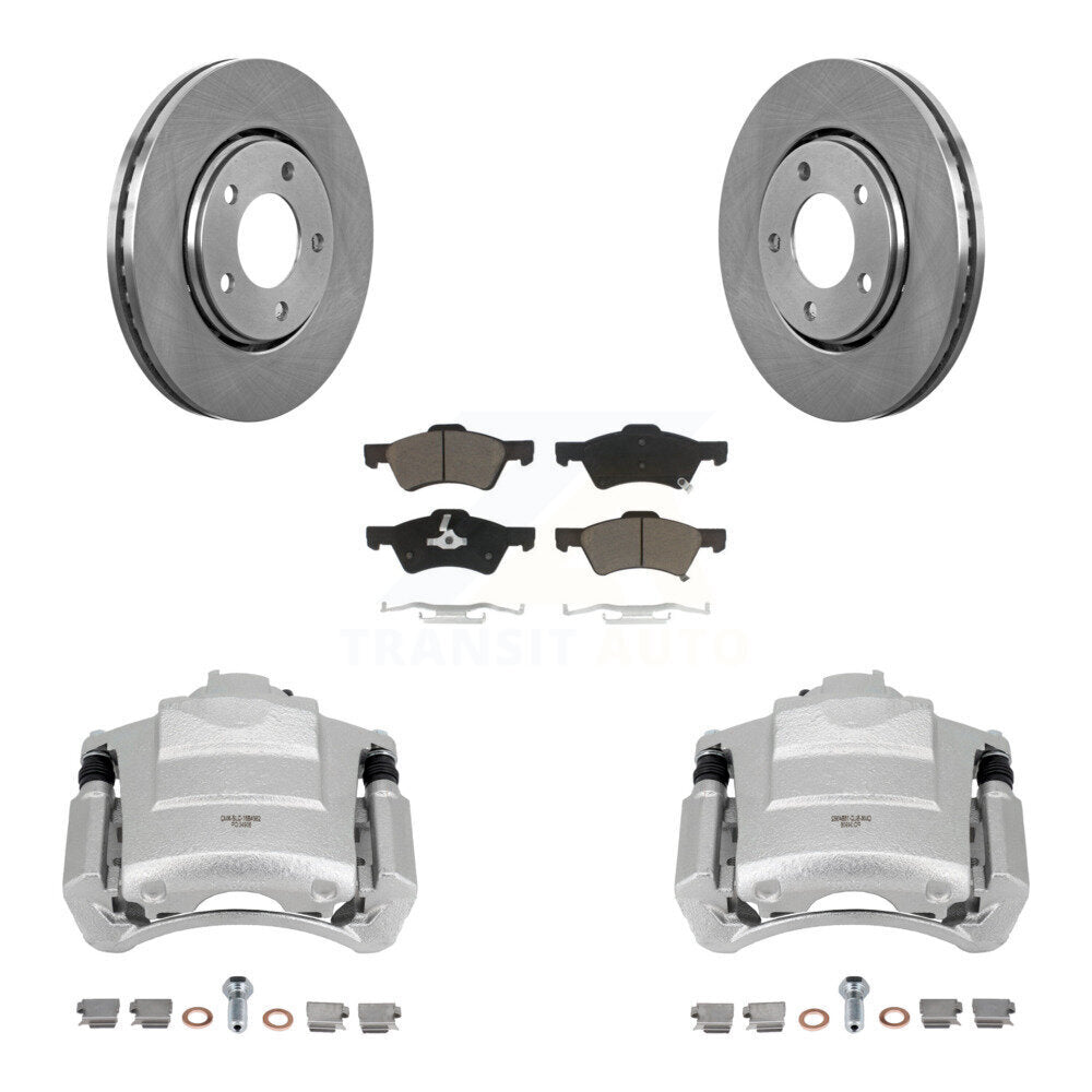 Front Disc Brake Caliper Rotors And Ceramic Pad Kit For 2004 Dodge Caravan From 12 01 03 KC8-100156C