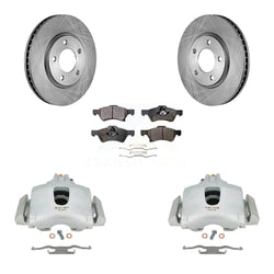 Front Disc Brake Caliper Rotors And Semi-Metallic Pads Kit For Dodge Grand Caravan Chrysler Town & Country KC8-100156P