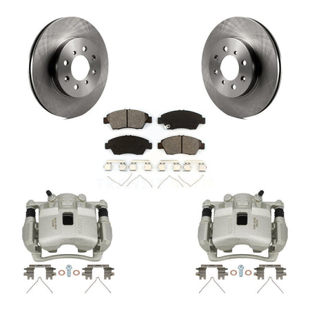 Front Disc Brake Caliper Rotors And Semi-Metallic Pads Kit For Honda Civic KC8-100157S
