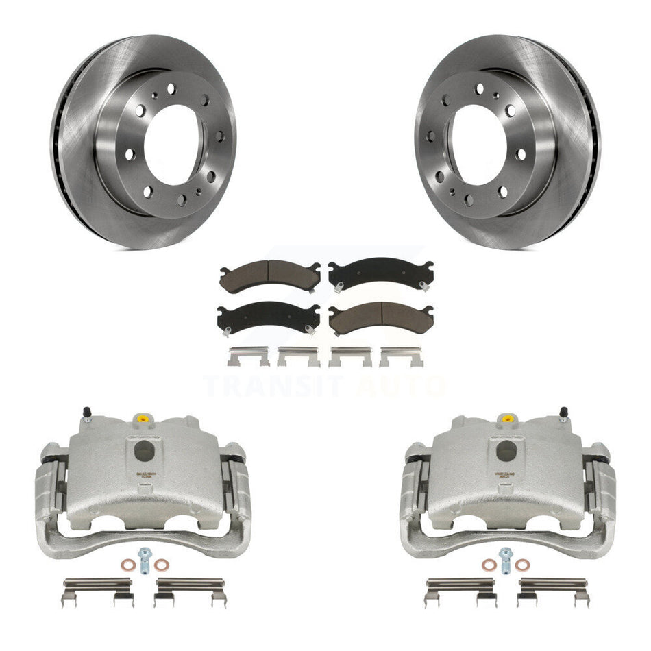 Front Brake Caliper Rotors & Ceramic Pad Kit For Chevrolet Silverado 2500 HD GMC Sierra Express Cadillac DeVille Savana 3500 Hummer H2 Classic 1500 Suburban Yukon XL Avalanche KC8-100158C