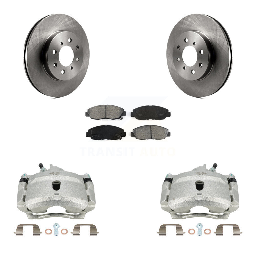 Front Disc Brake Caliper Rotors And Semi-Metallic Pads Kit For Honda Civic KC8-100158S by Transit Auto