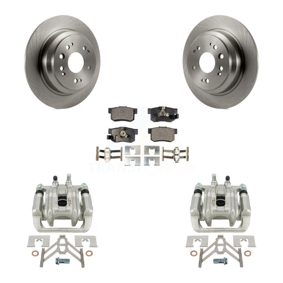 Rear Disc Brake Caliper Rotors And Ceramic Pads Kit For 2010-2011 Honda Accord Crosstour KC8-100158T by Transit Auto