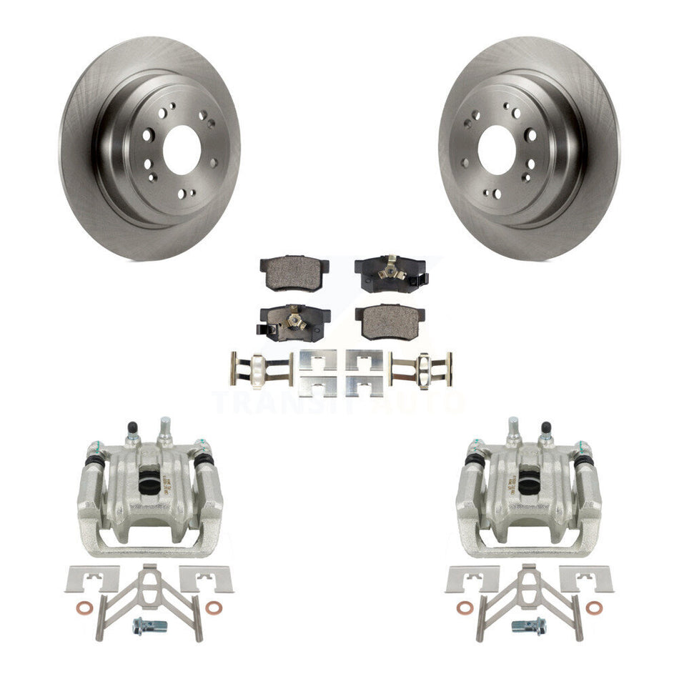 Rear Disc Brake Caliper Rotors And Ceramic Pads Kit For 2010-2011 Honda Accord Crosstour KC8-100158T