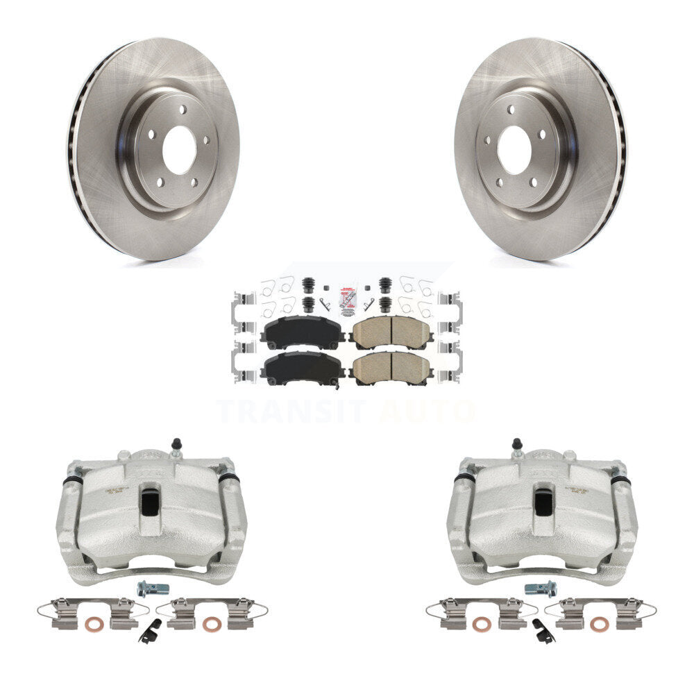 Front Disc Brake Caliper Rotors And Ceramic Pads Kit For Nissan Rogue With 3rd Row Seating KC8-100159N by Transit Auto