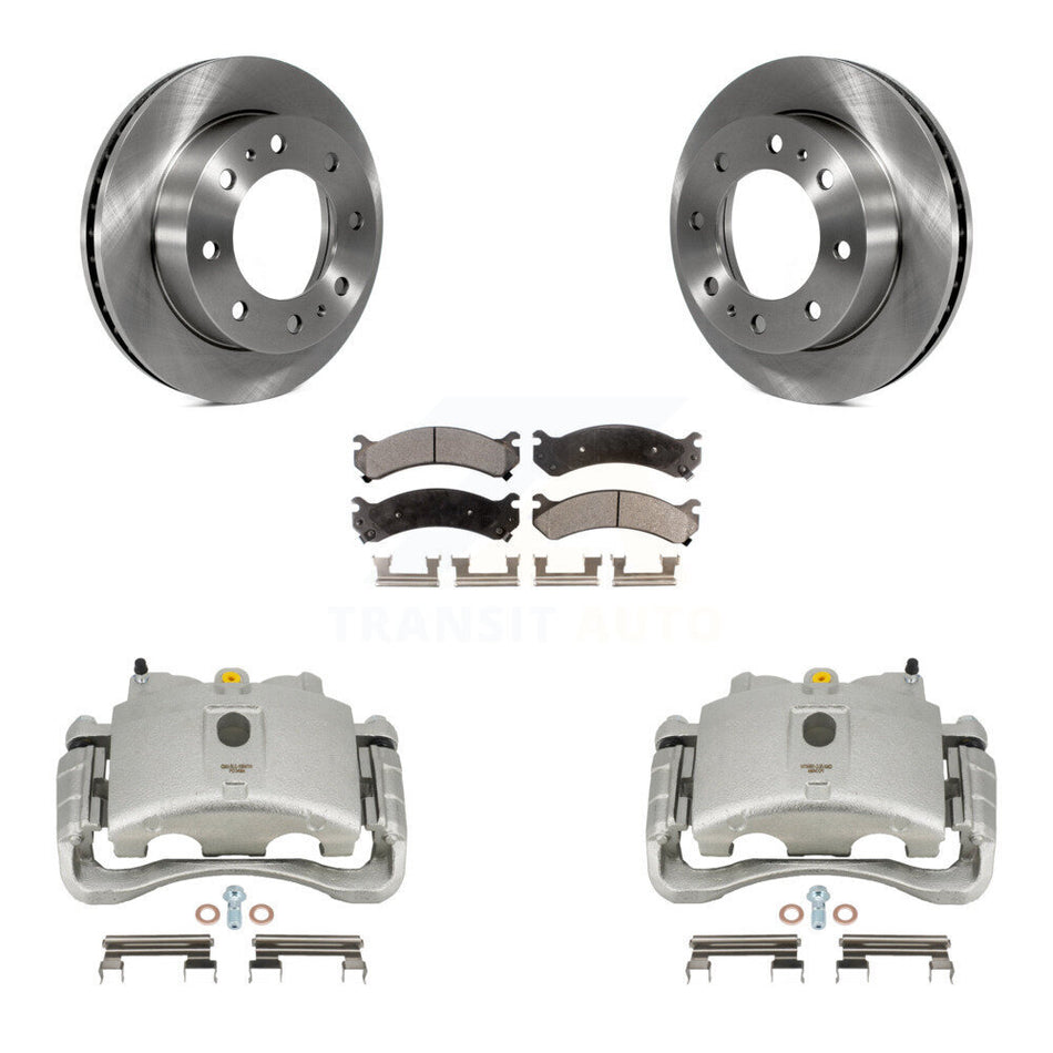 Front Disc Brake Caliper Rotor & Semi-Metallic Pad Kit For Chevrolet Silverado 2500 HD GMC Sierra Express Cadillac DeVille Savana 3500 Hummer H2 Classic 1500 Suburban Yukon XL KC8-100160P