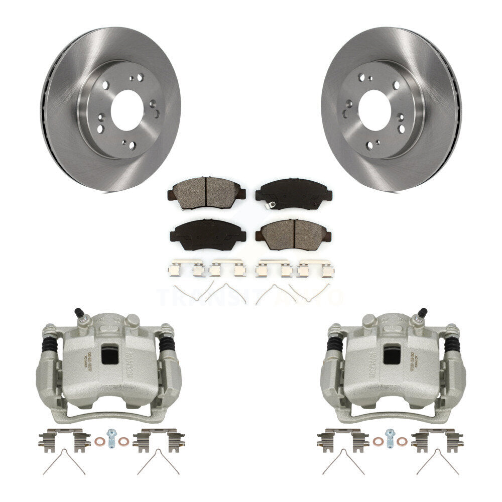 Front Disc Brake Caliper Rotors And Semi-Metallic Pads Kit For Honda Civic Acura RSX KC8-100160S