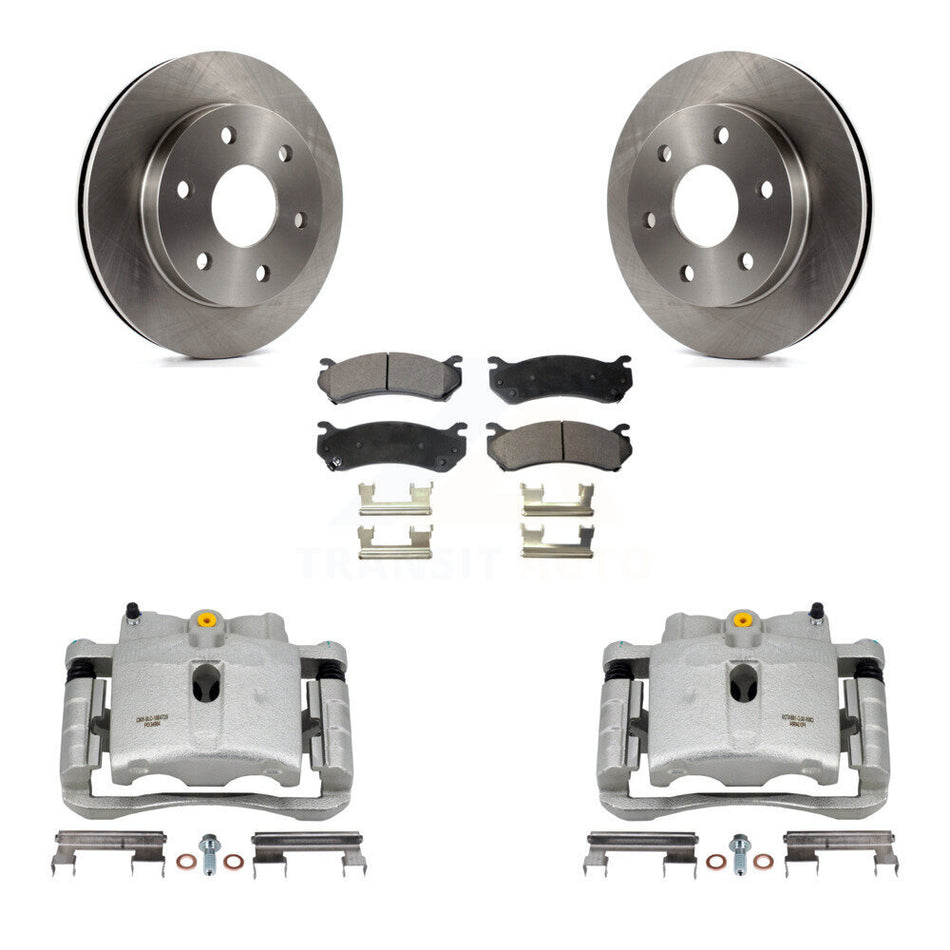 Front Brake Caliper Rotors Semi-Metallic Pad Kit For Chevrolet Silverado 1500 GMC Tahoe Sierra Suburban Yukon Avalanche XL Cadillac Classic Escalade Express Astro ESV EXT 2500 KC8-100161P