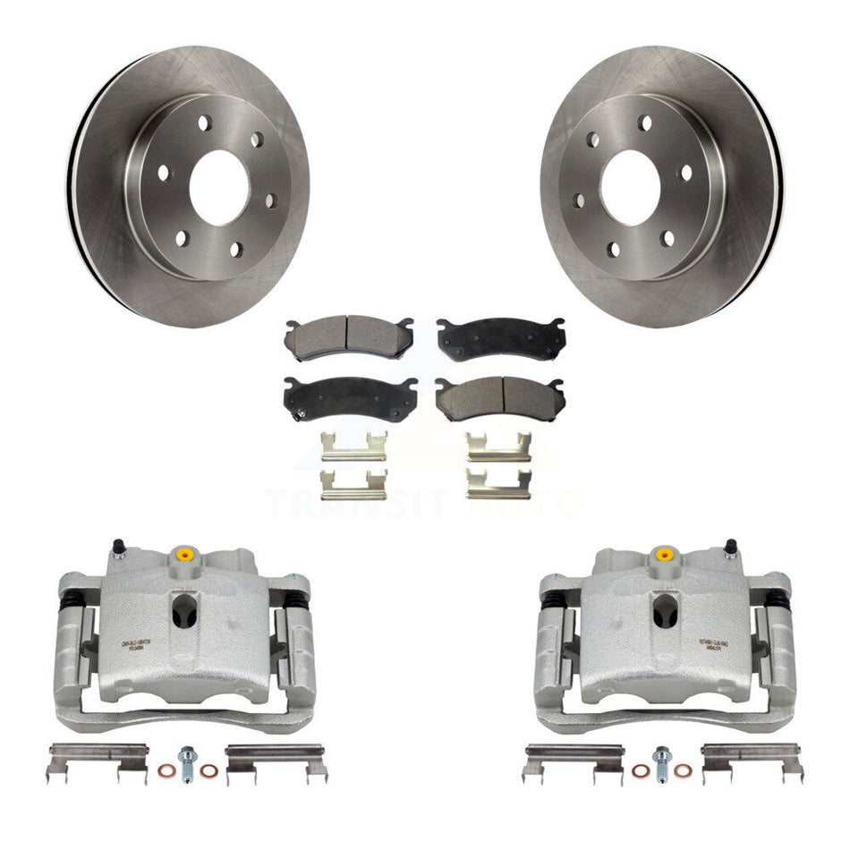 Front Brake Caliper Rotors Semi-Metallic Pad Kit For Chevrolet Silverado 1500 GMC Tahoe Sierra Suburban Yukon Avalanche XL Cadillac Classic Escalade Express Astro ESV EXT 2500 KC8-100161P