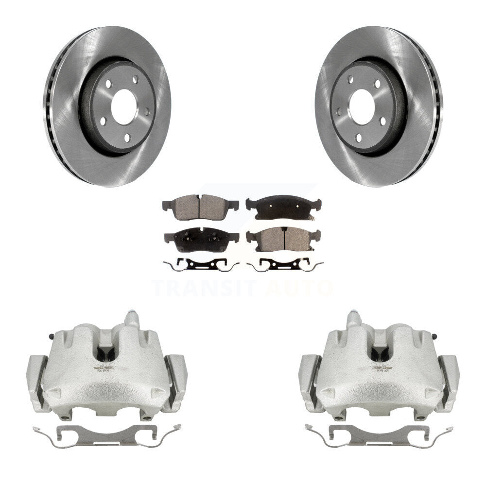 Front Disc Brake Caliper Rotors And Semi-Metallic Pads Kit For Jeep Grand Cherokee Dodge Durango KC8-100162P by Transit Auto